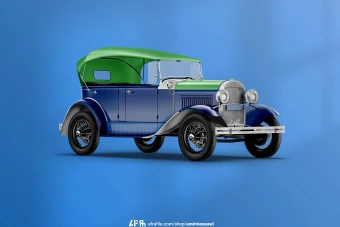 دانلود فایل لایه باز موکاپ ماشین کلاسیک