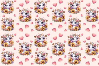 دانلود  طرح لایه باز پترن اسب شاخدار کوچولو جهت چاپ دیجیتال