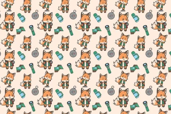 دانلود طرح لایه باز پترن روباه جهت چاپ دیجیتال