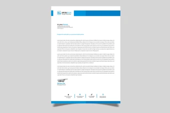 سربرگ شرکت آبی و سفید