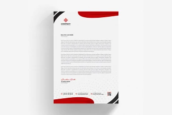 سربرگ شرکت قرمز و سفید و مشکی