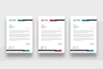 سربرگ شرکت آبی و قرمز و سبز