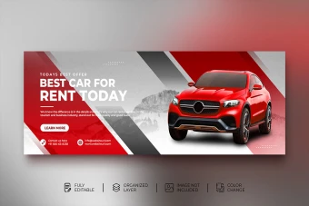 بنر وبسایت ماشین و اتومبیل و خودرو و تعمیرات خودرو مکانیک خودرو رنگ قرمز