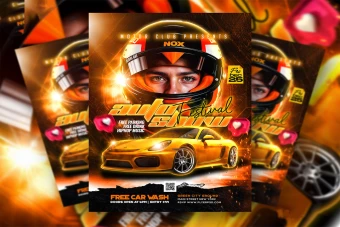 تراکت یا پوستر برگزاری مسابقات ماشین و اتومبیل رانی