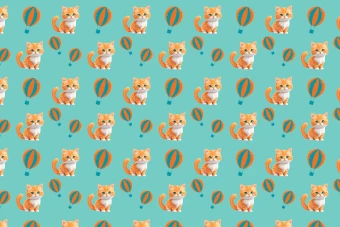 دانلود طرح لایه باز پترن گربه جهت چاپ دیجیتال