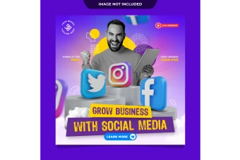 دانلود طرح لایه باز قالب پست شبکه های اجتماعی