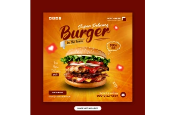 دانلود طرح لایه باز شبکه های اجتماعی مناسب رستوران وفستفود