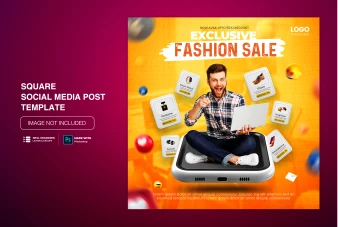 دانلود طرح لایه باز قالب پست شبکه های اجتماعی