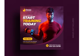 دانلود طرح لایه باز قالب پست فیتنس و بدنسازی