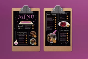 دانلود طرح لایه باز منو لایه باز کافه