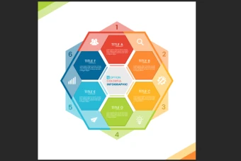 اینفوگرافیک چند ضلعی رنگی رنگی لایه باز