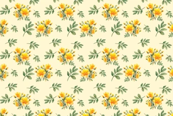 دانلود طرح لایه باز پترن گلدار متشکل از گل های زرد و برگ ها