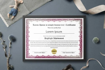 گواهینامه و سرتیفیکت طرح بنفش