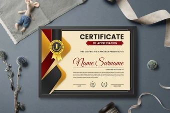 گواهینامه یا سرتیفیکت طرح قهوهای