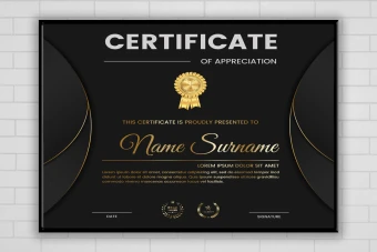 گواهینامه یا سرتیفیکت طرح مشکی