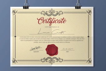 سرتیفیکت طرح کلاسیک قهوهای یا سفید