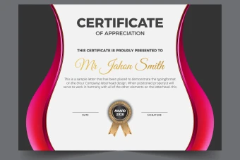 گواهینامه یا سرتیفیکت طرح قرمز سفید