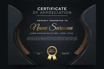 گواهینامه یا سرتیفیکت طرح مشکی