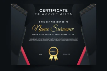 گواهینامه یا سرتیفیکت طرح مشکی