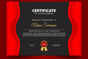 گواهینامه یا سرتیفیکت طرح قرمز مشکی