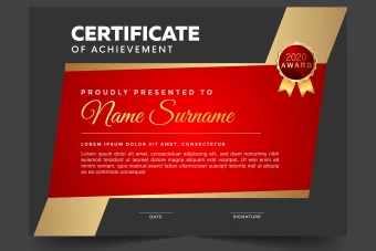 گواهینامه یا سرتیفیکت طرح قرمز و مشکی