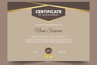 گواهینامه یا سرتیفیکت طرح قهوهای