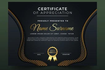 گواهینامه یا سرتیفیکت طرح مشکی