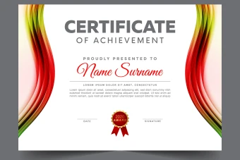 گواهینامه یا سرتیفیکت طرح رنگین