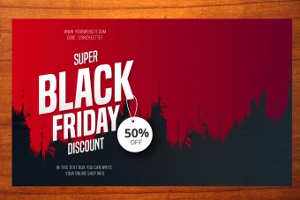 طرح لایه باز بنر تبلیغاتی فروش و تخفیف و blackfriday با طراحی لوکس و جذاب شماره 1