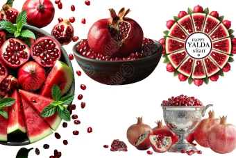 4 تصویر PNG و بدون زمینه برای طراحی های شب یلدا