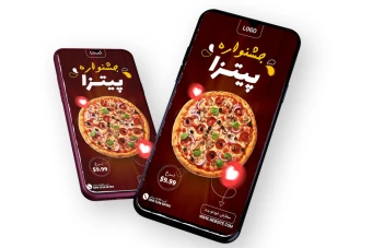 قالب لایه باز پریمیوم استوری اینستاگرام تخفیف فست فود و رستوران psd