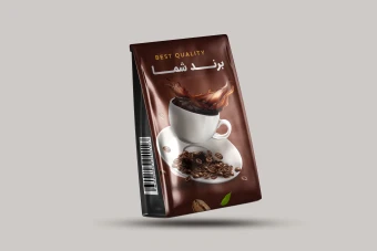 دانلود موکاپ لایه باز بسته بندی قهوه