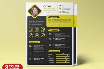 فایل طراحی رزومه کاری قابل ویرایش در فتوشاپ لایه باز