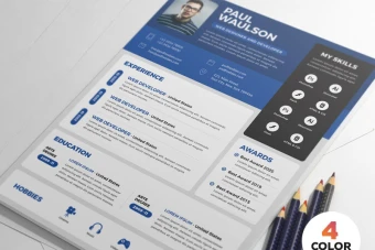 دانلود قالب رزومه کاری لایه باز و قابل ویرایش در فتوشاپ