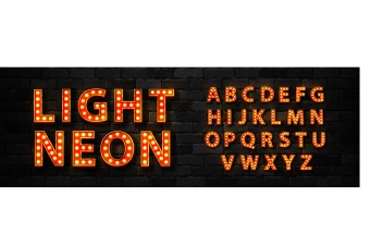 وکتور اعداد انگلیسی با طرح تابلو لاس وگاسی