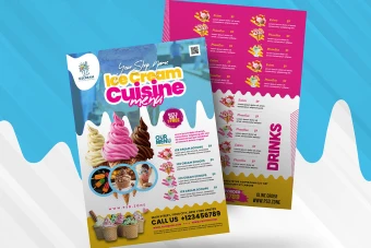 دانلود زیباترین منو بستنی فروشی با فرمت فتوشاپ قابل ویرایش