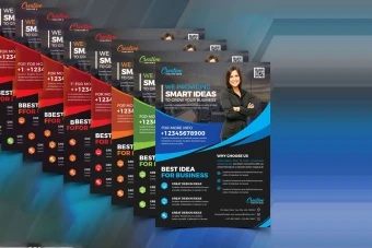 تراکت تبلیغاتی چند منظوره | دانلود تراکت تبلیغاتی مشاور و مجری پروژه در رنگ های مختلف آبی قرمز سبز با فرمت فتوشاپ