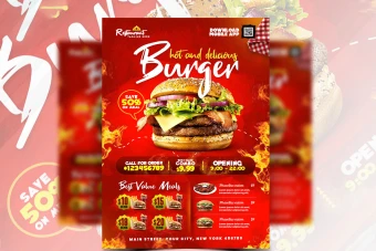 دانلود منوی رستوران رنگ قرمز