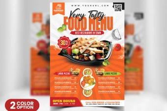 تراکت تبلیغاتی منوی رستوران