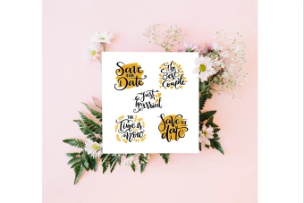 مجموعه تایپوگرافی انگلیسی برای کارت و آلبوم و لایه باز عروسی