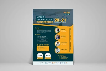 طرح لایه باز پوستر برای برگزاری کنفرانس، سمینار، همایش، وبینار و...