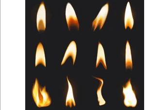 مجموعه لایه باز طرح شعله های آتش