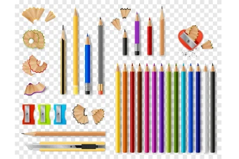 مجموعه لایه باز طرح نوشت افزار به همراه تراش و تیزبر