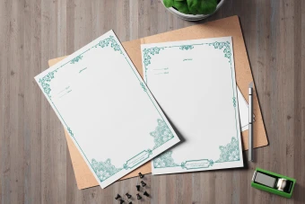 سربرگ لایه باز با حاشیه تذهیب (EPS) | قالب رسمی و اداری ایرانی