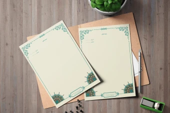 طرح آماده سربرگ مذهبی و کلاسیک (فایل EPS) | کادر اسلیمی و سنتی برای چاپ