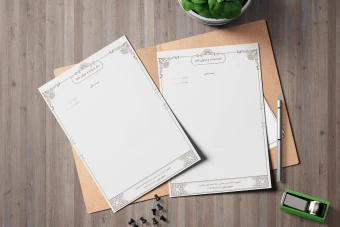 طرح لایه باز سربرگ مذهبی و اداری (EPS) | حاشیه تذهیب و اسلیمی اصیل