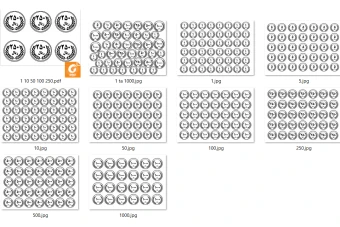 سکه های 1 تا 1000 برای چاپ و تدریس