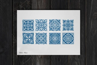 وکتور گل تذهیب اسلیمی لایه باز برای طرح های سنتی و مذهبی