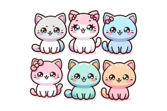 وکتور گربه کارتونی