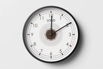 ساعت دیواری تبلیغاتی با طرح کلاسیک همراه با موکاپ